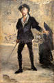 Jean-Baptiste Faure in Opera Hamlet by Ambroise Thomas painting by Edouard Manet at Hamburg Fine Arts Museum. Hamburg, Germany.