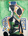 Seated Woman in Turkish Costume painting by Pablo Picasso at Hamburg Fine Arts Museum. Hamburg, Germany.