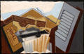 Still Life with White Cloud painting by Juan Gris at Hamburg Fine Arts Museum. Hamburg, Germany.