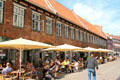 Sidewalk cafe's along Breitestraße. Lübeck, Germany.