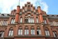 Brickwork details of Schleswig-Holstein State Offices in Lübeck. Lübeck, Germany