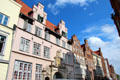 Neo-Baroque entrance facade to Füchtings Courtyard. Lübeck, Germany.