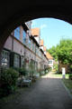 Row houses in Füchtings Courtyard. Lübeck, Germany.
