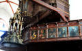 Paintings of saints on organ loft screen at St Jacob's Church. Lübeck, Germany.
