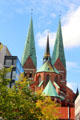 Spires of St Mary's Church. Lübeck, Germany.