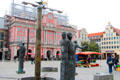Sculpture group on Rostock Town Hall plaza. Rostock, Germany.