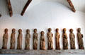 Enthroned Christ with Apostles wood carving at Schleswig Holstein State Museum. Schleswig, Germany.