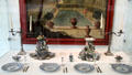 Rococo faience table service made in Schleswig at Schleswig Holstein State Museum. Schleswig, Germany.