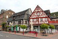 Half-timbered buildings on Rhine River. Kamp-Bornhofen, Germany.