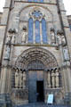 Romanesque carved main portal at Liebfrauenkirche. Trier, Germany.