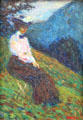 Kochel - Gabriele Münter painting by Wassily Kandinsky at Lenbachhaus. Munich, Germany.