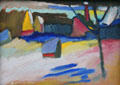 Murnau - Landscape with Bare Tree painting by Wassily Kandinsky at Lenbachhaus. Munich, Germany.