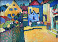 Murnau Grüngasse painting by Wassily Kandinsky at Lenbachhaus. Munich, Germany.