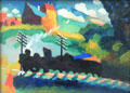 Railroad at Murnau painting by Wassily Kandinsky at Lenbachhaus. Munich, Germany.