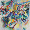 Improvisation Klamm painting by Wassily Kandinsky at Lenbachhaus. Munich, Germany.