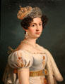 Portrait of Queen Therese, Consort of Ludwig I by Pino Bauer after Joseph Stieler at Bavarian National Museum. Munich, Germany.