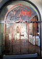 Wrought iron gate with two eagles from castle in Tirol at Bavarian National Museum. Munich, Germany.