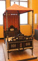 Dismantle-able travel bed made of ebony, ivory & bone from Augsburg at Bavarian National Museum. Munich, Germany.