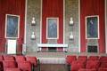Lecture hall with paintings & busts of German scientists at Deutsches Museum. Munich, Germany.