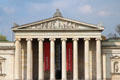 Pediment over Ionic columns at Glyptothek. Munich, Germany.