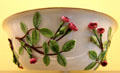 Meissen porcelain bowl with applied flower & leaves at Meissen porcelain museum at Lustheim Palace. Munich, Germany.