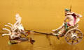 Meissen porcelain figure of Neptune riding shell wagon pulled by seahorses by Johann Joachim Kaendler at Meissen porcelain museum at Lustheim Palace. Munich, Germany.