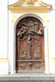 Baroque carved door of New Schleißheim Palace. Munich, Germany.