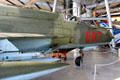 Streamlining of MIG-21 MF fighter jet at Deutsches Museum Flugwerft Schleissheim. Munich, Germany.