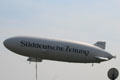 Süddeutsche Zeitung zeppelin in flight over Flugwerft Schleissheim. Munich, Germany.