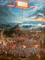 Alexander's battle at Issus painting by Albrecht Altdorfer at Alte Pinakothek. Munich, Germany.