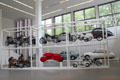 Motorcycle & auto design display at Pinakothek der Moderne. Munich, Germany.