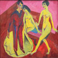Dancing school painting by Ernst Ludwig Kirchner at Pinakothek der Moderne. Munich, Germany.