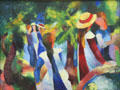Girls under Trees painting by August Macke at Pinakothek der Moderne. Munich, Germany.