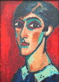 Elongated Head in BrownRed painting by Alexej von Jawlensky at Pinakothek der Moderne. Munich, Germany.