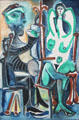 Artist & his Model painting by Pablo Picasso at Pinakothek der Moderne. Munich, Germany.