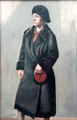 Woman in black coat painting by George Grosz at Pinakothek der Moderne. Munich, Germany.