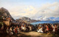 Entry of King Othon of Greece into Nauplia painting by Peter von Hess at Neue Pinakothek. Munich, Germany.
