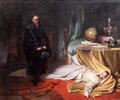 Seni over Body of Wallenstein painting by Carl Theodor von Piloty illustrates play by Friedrich Schiller at Neue Pinakothek. Munich, Germany.