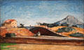 Railway Cutting painting by Paul Cézanne at Neue Pinakothek. Munich, Germany