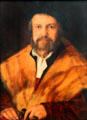 Thoman Peyrl master Augsburg goldsmith portrait by Christoph Amberger from Augsburg in Municipal Art Gallery at Schaezler Palace. Augsburg, Germany.