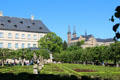 Michaelsberg Abbey over New Residence palace & gardens. Bamberg, Germany