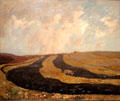 Franconian Landscape with Farmers Plowing painting by Fritz Bayerlein at Bamberg City Museum. Bamberg, Germany.