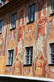 Trompe l'oeil details of Rococo mural by Johann Anwander on Bamberg Old Town Hall. Bamberg, Germany.