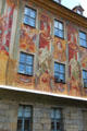 Rococo mural by Johann Anwander on eastern facade of Bamberg Old Town Hall. Bamberg, Germany.