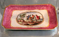 Gotha porcelain tablet with horse riders at Bamberg Old Town Hall Museum of Faience & Porcelain. Bamberg, Germany.