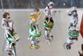 Faience ape orchestra figures by Paul Hannong of Strasbourg, France at Bamberg Old Town Hall Museum of Faience & Porcelain. Bamberg, Germany.