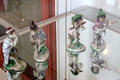 Faience ape orchestra figures by Paul Hannong of Strasbourg, France at Bamberg Old Town Hall Museum of Faience & Porcelain. Bamberg, Germany.