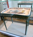 Tea table with faience top Stralsund at Bamberg Old Town Hall Museum of Faience & Porcelain. Bamberg, Germany
