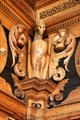 Bird carved in Intarsia Hunting Room at Coburg Castle. Coburg, Germany.