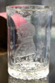 Glass beaker engraved with portrait of General Field Marshall Gebhard Leberecht von Blücher hero of Waterloo from northern Bohemia at Coburg Castle. Coburg, Germany.
